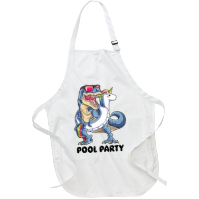 Pool Party Dinosaur Unicorn Funny T Rex Float Rainbow Cute Tank Top Apron