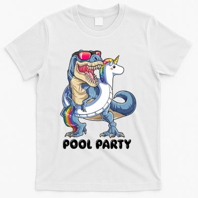 Pool Party Dinosaur Unicorn Funny T Rex Float Rainbow Cute Tank Top T-Shirt