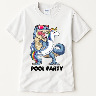 Pool Party Dinosaur Unicorn Funny T Rex Float Rainbow Cute Tank Top Tall T-Shirt
