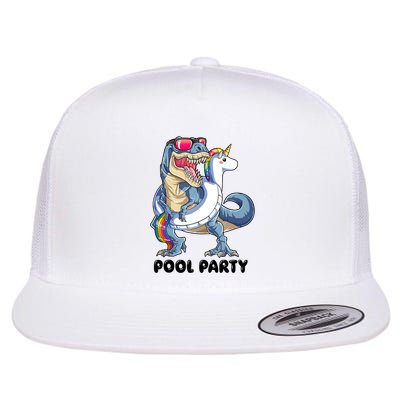 Pool Party Dinosaur Unicorn Funny T Rex Float Rainbow Cute Tank Top Flatbill Hat