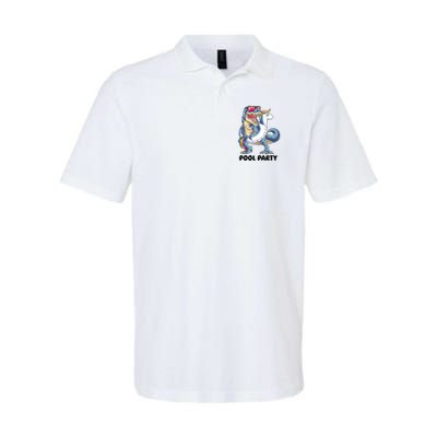 Pool Party Dinosaur Unicorn Funny T Rex Float Rainbow Cute Tank Top Polo