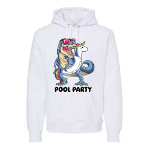 Pool Party Dinosaur Unicorn Funny T Rex Float Rainbow Cute Tank Top Premium Hoodie