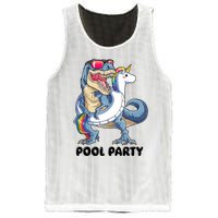 Pool Party Dinosaur Unicorn Funny T Rex Float Rainbow Cute Tank Top Mesh Reversible Basketball Jersey Tank