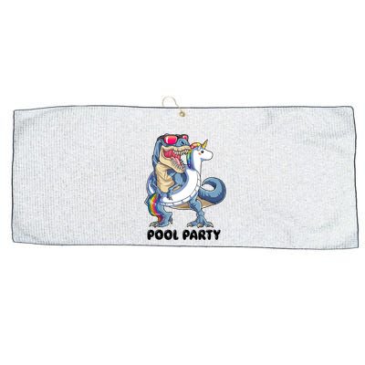 Pool Party Dinosaur Unicorn Funny T Rex Float Rainbow Cute Tank Top Large Microfiber Waffle Golf Towel