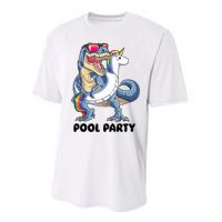 Pool Party Dinosaur Unicorn Funny T Rex Float Rainbow Cute Tank Top Performance Sprint T-Shirt