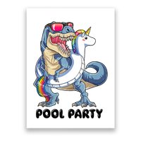 Pool Party Dinosaur Unicorn Funny T Rex Float Rainbow Cute Tank Top Poster
