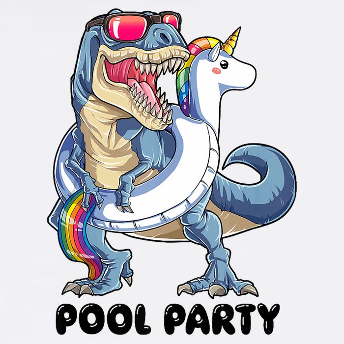 Pool Party Dinosaur Unicorn Funny T Rex Float Rainbow Cute Tank Top Poster