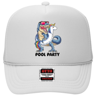 Pool Party Dinosaur Unicorn Funny T Rex Float Rainbow Cute Tank Top Trucker Hat