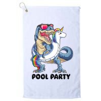 Pool Party Dinosaur Unicorn Funny T Rex Float Rainbow Cute Tank Top Golf Towel