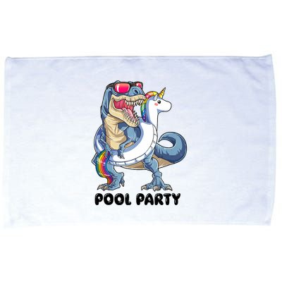 Pool Party Dinosaur Unicorn Funny T Rex Float Rainbow Cute Tank Top Microfiber Hand Towel