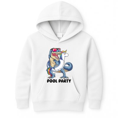 Pool Party Dinosaur Unicorn Funny T Rex Float Rainbow Cute Tank Top Kids Hoodie