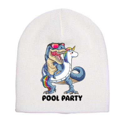 Pool Party Dinosaur Unicorn Funny T Rex Float Rainbow Cute Tank Top Short Acrylic Beanie