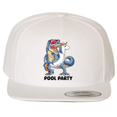 Pool Party Dinosaur Unicorn Funny T Rex Float Rainbow Cute Tank Top Wool Snapback Cap