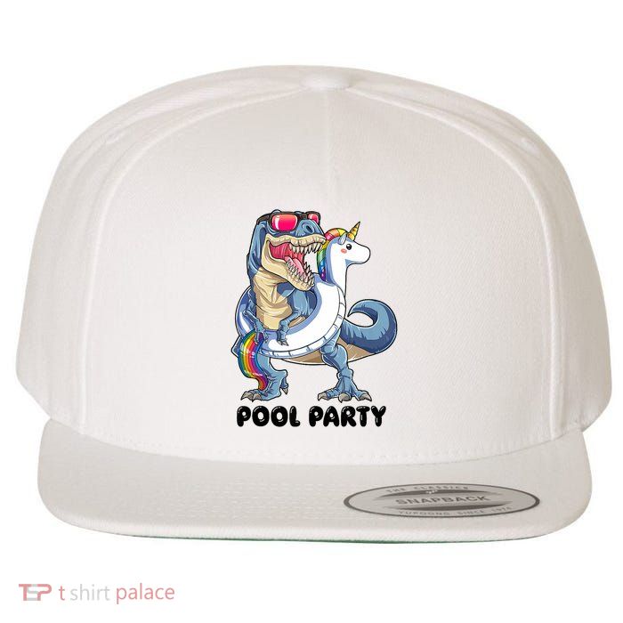 Pool Party Dinosaur Unicorn Funny T Rex Float Rainbow Cute Tank Top Wool Snapback Cap
