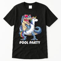 Pool Party Dinosaur Unicorn T Rex Float Rainbow Gift Tall T-Shirt