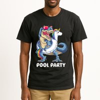 Pool Party Dinosaur Unicorn T Rex Float Rainbow Gift Tall T-Shirt