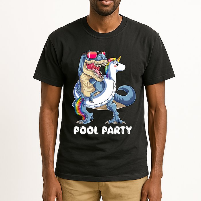 Pool Party Dinosaur Unicorn T Rex Float Rainbow Gift Tall T-Shirt