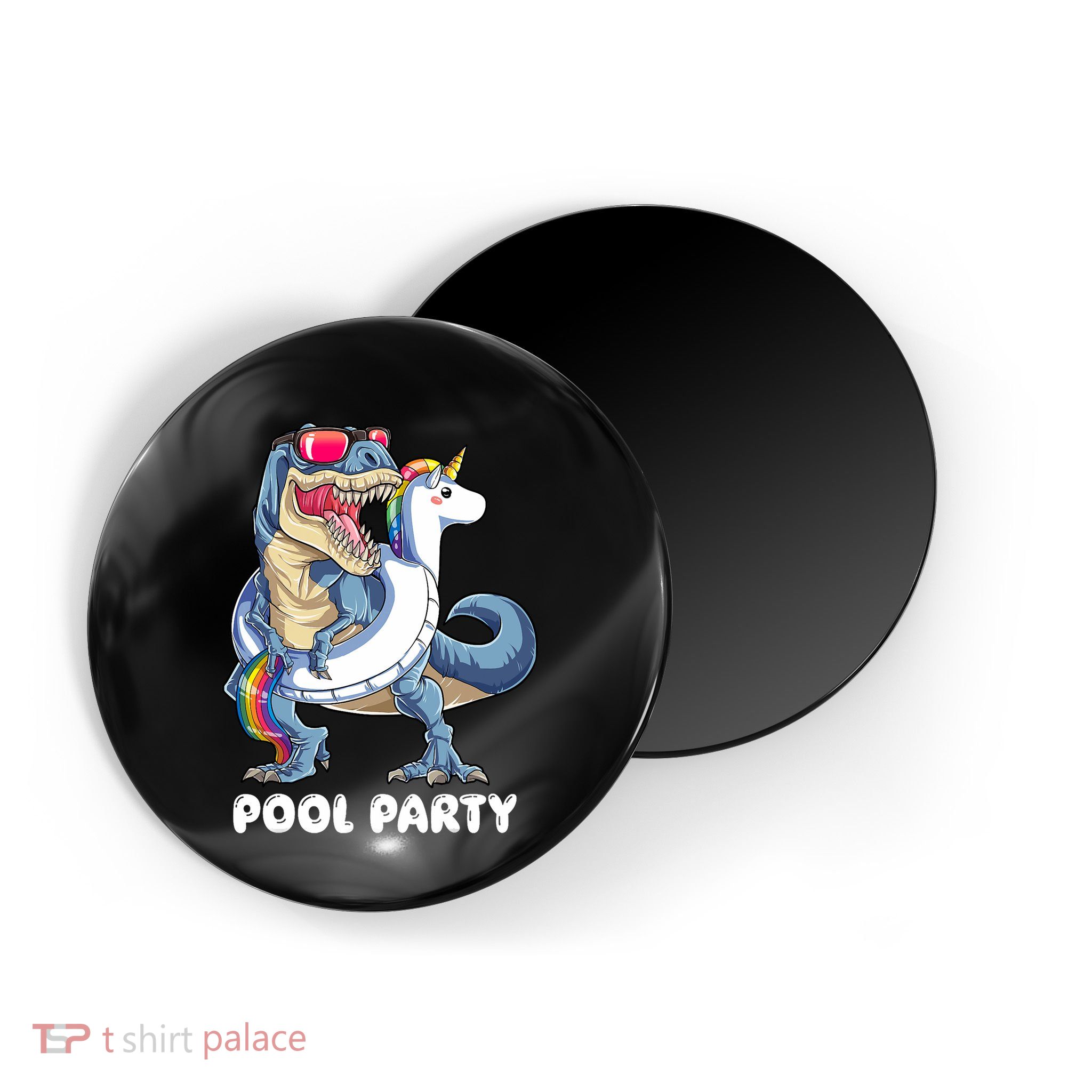Pool Party Dinosaur Unicorn T Rex Float Rainbow Gift Magnet