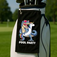 Pool Party Dinosaur Unicorn T Rex Float Rainbow Gift Golf Towel