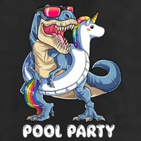 Pool Party Dinosaur Unicorn T Rex Float Rainbow Gift Golf Towel