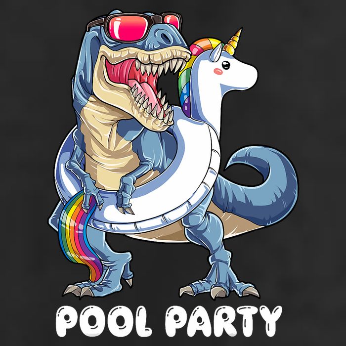 Pool Party Dinosaur Unicorn T Rex Float Rainbow Gift Golf Towel