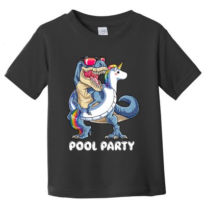 Pool Party Dinosaur Unicorn T Rex Float Rainbow Gift Toddler T-Shirt