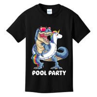 Pool Party Dinosaur Unicorn T Rex Float Rainbow Gift Kids T-Shirt