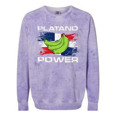 Platano Power Dominican Republic Flag Design Colorblast Crewneck Sweatshirt