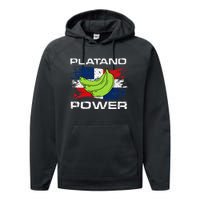 Platano Power Dominican Republic Flag Design Performance Fleece Hoodie