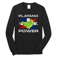 Platano Power Dominican Republic Flag Design Long Sleeve Shirt