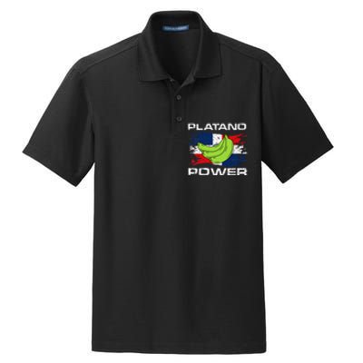 Platano Power Dominican Republic Flag Design Dry Zone Grid Polo