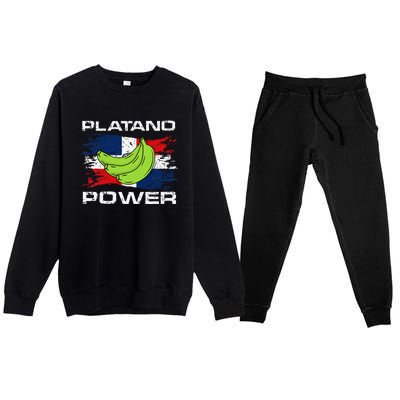 Platano Power Dominican Republic Flag Design Premium Crewneck Sweatsuit Set