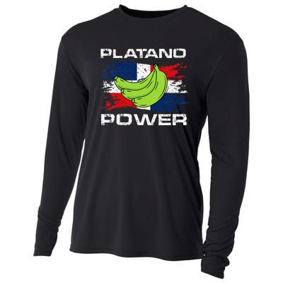 Platano Power Dominican Republic Flag Design Cooling Performance Long Sleeve Crew