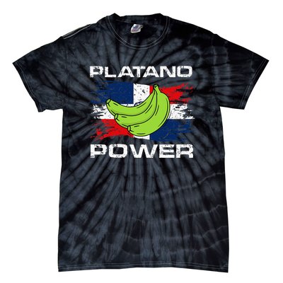 Platano Power Dominican Republic Flag Design Tie-Dye T-Shirt