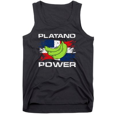 Platano Power Dominican Republic Flag Design Tank Top