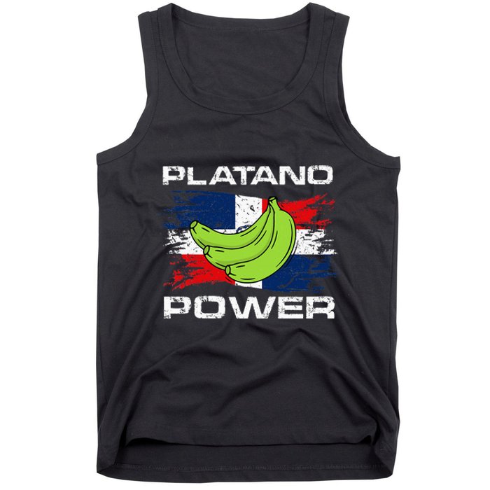 Platano Power Dominican Republic Flag Design Tank Top