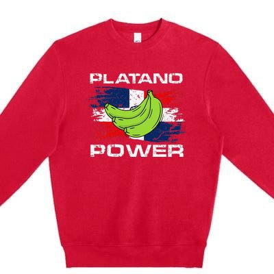 Platano Power Dominican Republic Flag Design Premium Crewneck Sweatshirt