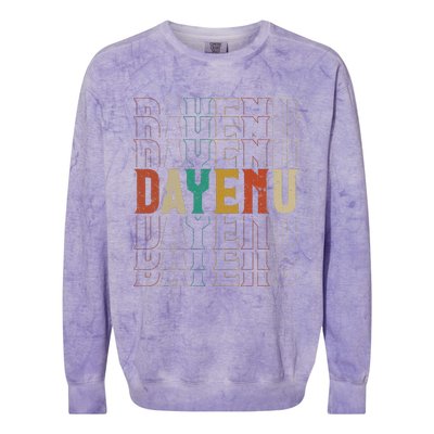 Pesach Passover Dayenu Enough Prayer Seder Jewish Colorblast Crewneck Sweatshirt