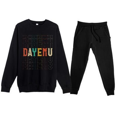 Pesach Passover Dayenu Enough Prayer Seder Jewish Premium Crewneck Sweatsuit Set