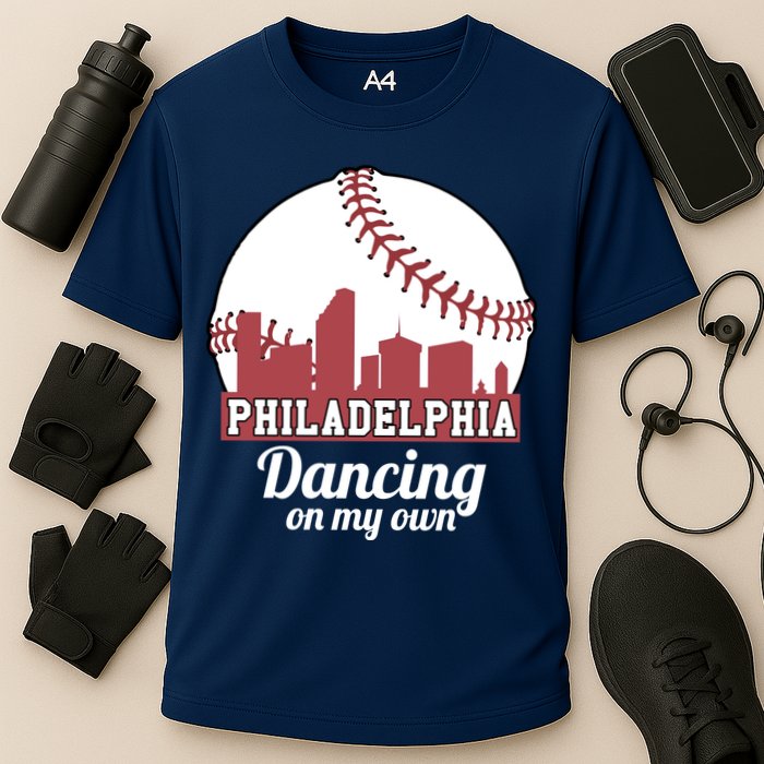 Phillies Philly Dancing On My Own Philadelphia Baseball Cooling Performance Crew T-Shirt