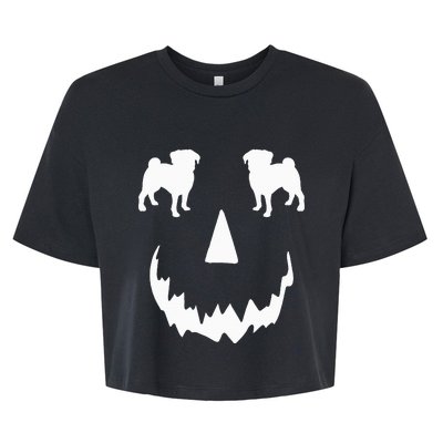 Pumpkin Pug Dog Halloween Bella+Canvas Jersey Crop Tee