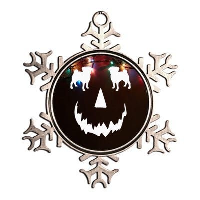 Pumpkin Pug Dog Halloween Metallic Star Ornament