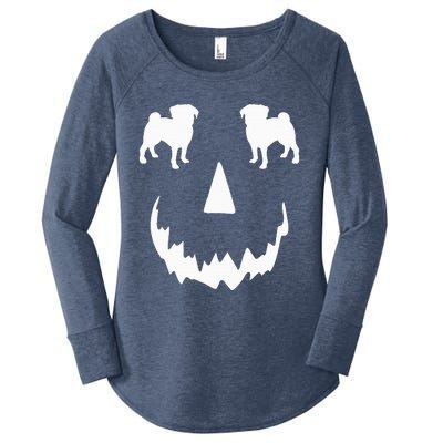 Pumpkin Pug Dog Halloween Women's Perfect Tri Tunic Long Sleeve Shirt