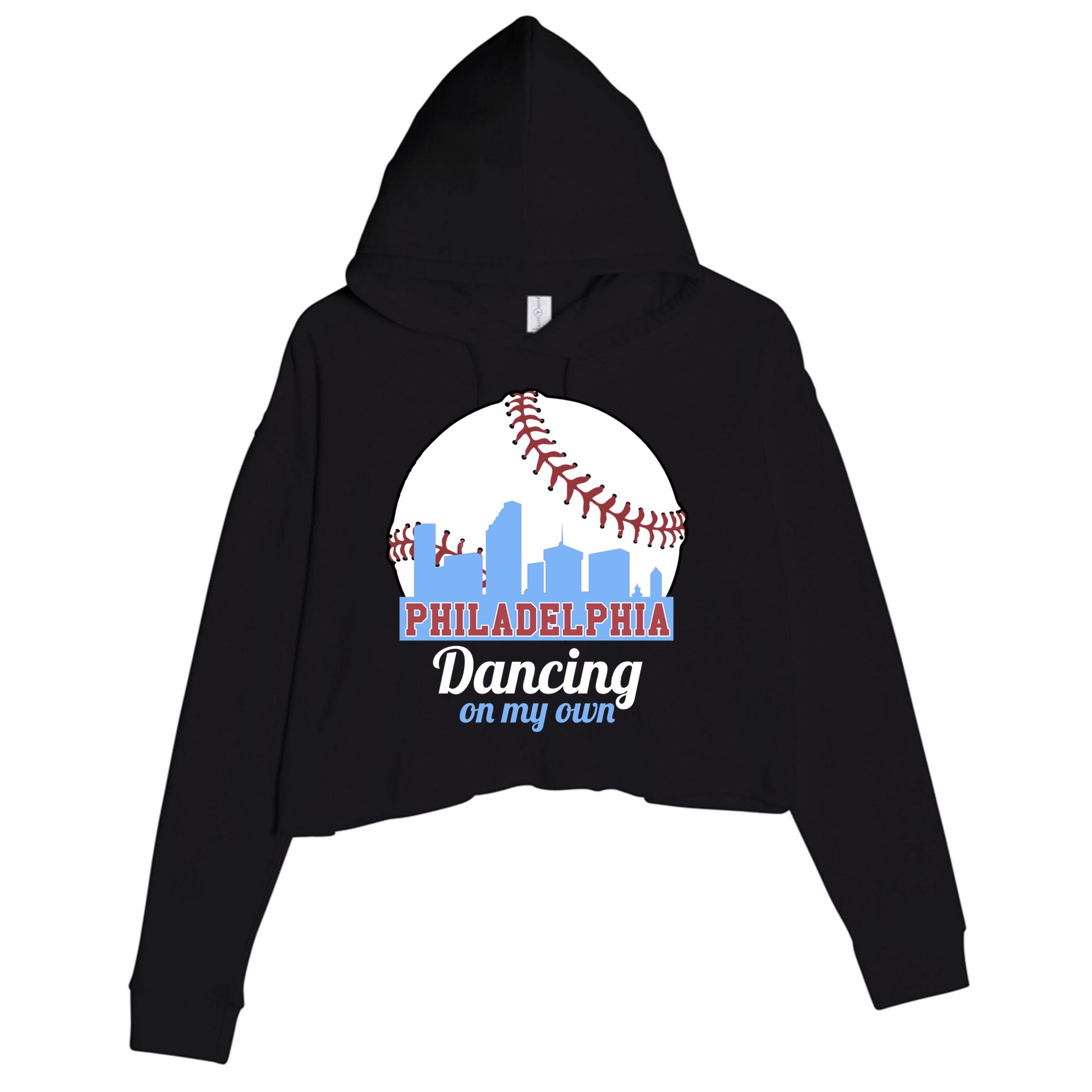 Phillies Philly Dancing On My Own Philadelphia Baseball Crop Fleece Hoodie