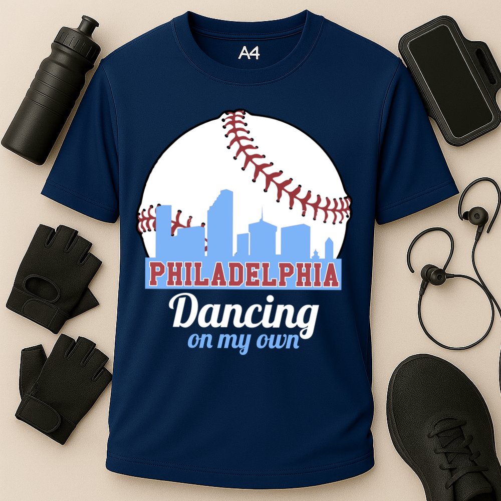 Phillies Philly Dancing On My Own Philadelphia Baseball Cooling Performance Crew T-Shirt