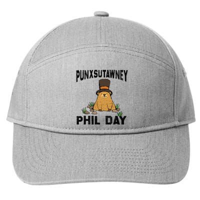 Punxsutawney Phil Day Groundhog Day Outfit Punxsy PhilS 7-Panel Snapback Hat