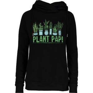 Plant Papi Daddy Father Gardener Gardening Fathers Day Womens Funnel Neck Pullover Hood