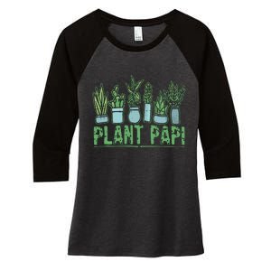 Plant Papi Daddy Father Gardener Gardening Fathers Day Women's Tri-Blend 3/4-Sleeve Raglan Shirt