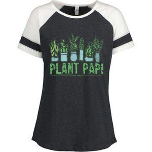 Plant Papi Daddy Father Gardener Gardening Fathers Day Enza Ladies Jersey Colorblock Tee