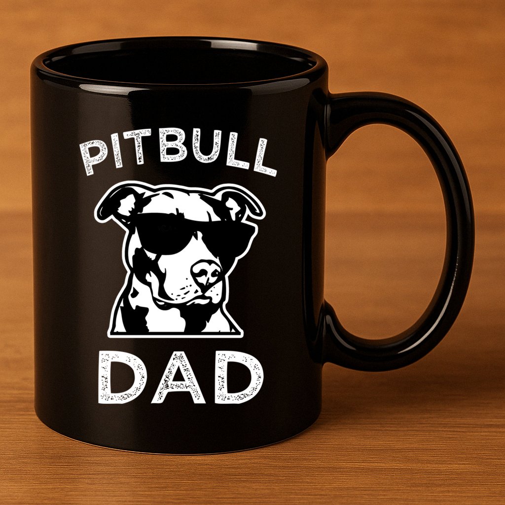 Proud Pitbull Dads Dog Dad Funny Hoodie Sweater 11oz C Handle Ceramic Mug